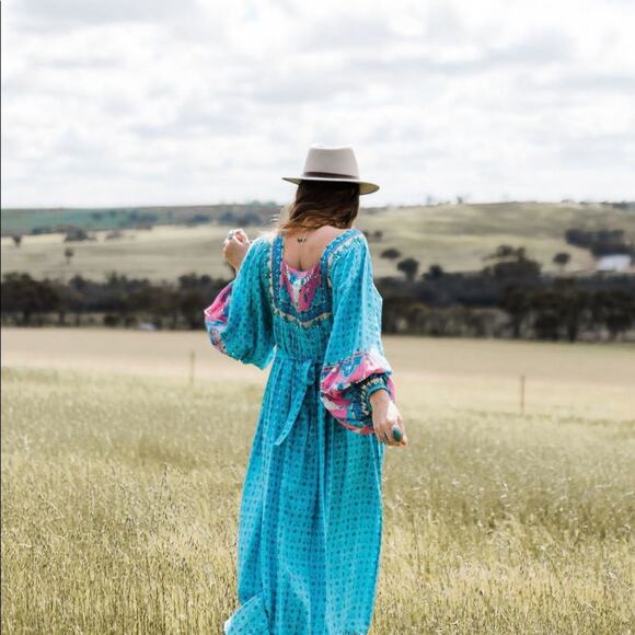 NWT HOUSE OF SKYE GOLD DUST WILD WEST MAXIDRESS UNICORN - Picture 5 of 5